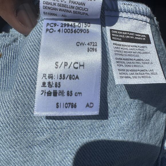 Levis Trucker Jacket Womens Small Denim Button Up Checkered New With Tags - Picture 10 of 11